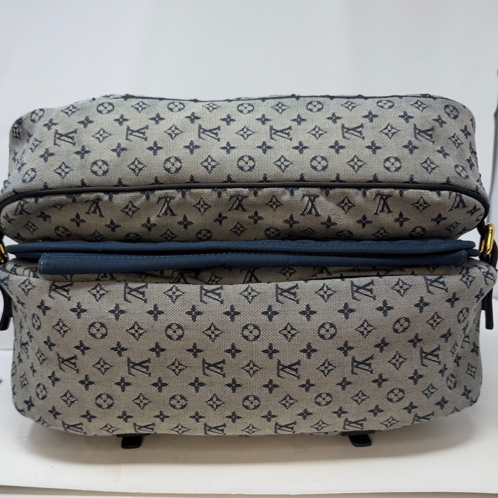 Louis Vuitton Blue Monogram Mini Lin Sac Maman 2003 Messenger Diaper Bag - Picture 16 of 17